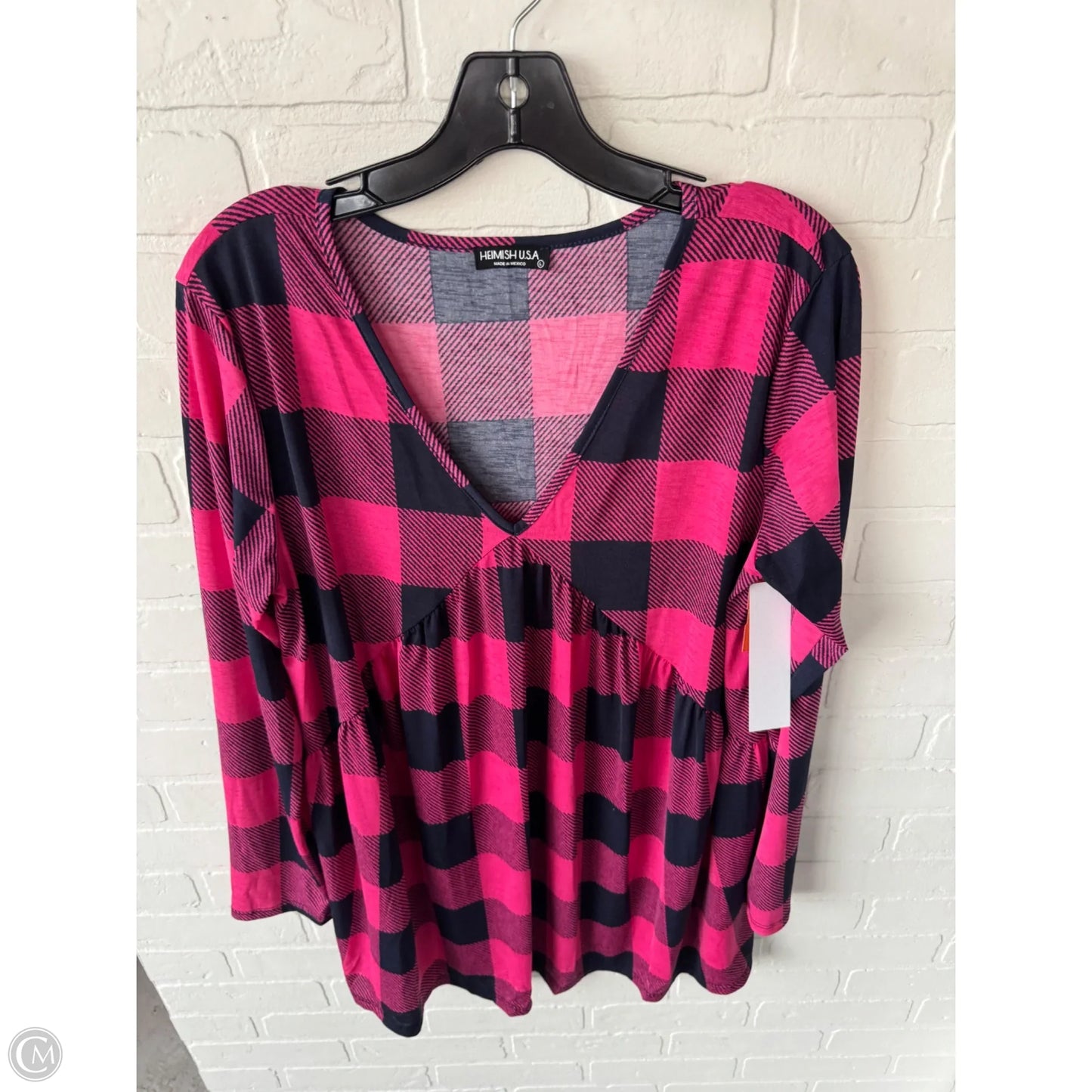 Top Long Sleeve By Heimish Usa In Blue & Pink, Size: L