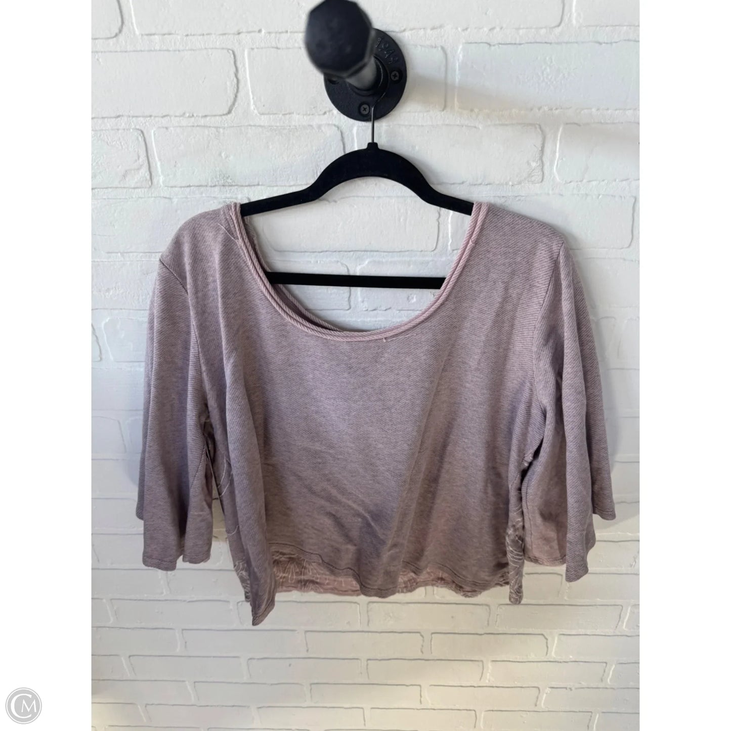 Top 3/4 Sleeve By Akemi And Kin In Grey & Pink, Size: M