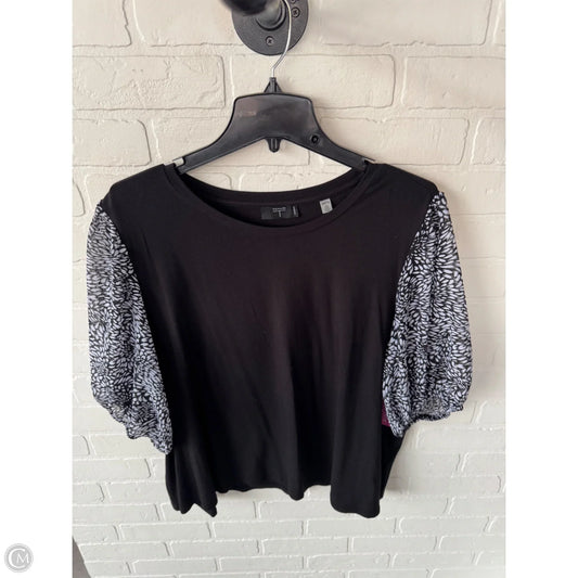 Top Short Sleeve By T Tahari In Black & White, Size: 2x