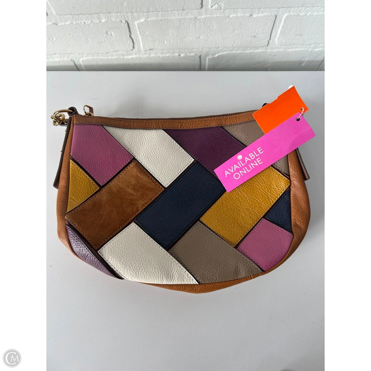 Handbag Leather By Fossil, Size: Medium