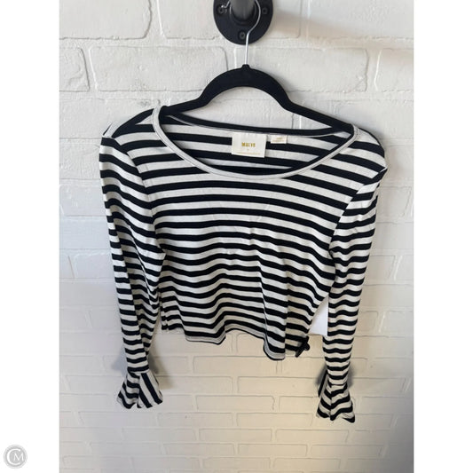 Top Long Sleeve By Maeve In Black & White, Size: M