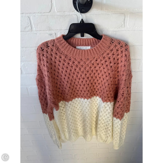 Sweater By Mustard Seed In Orange & White, Size: M