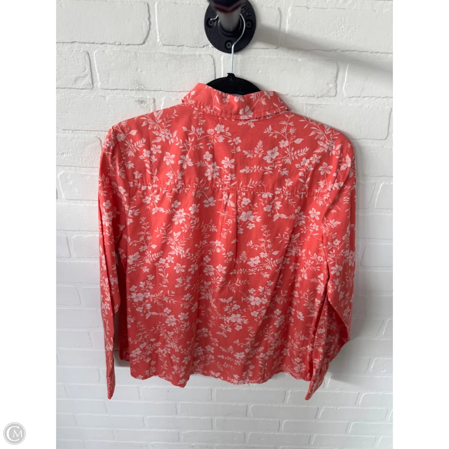 Top Long Sleeve By Joan Rivers In Pink & White, Size: S