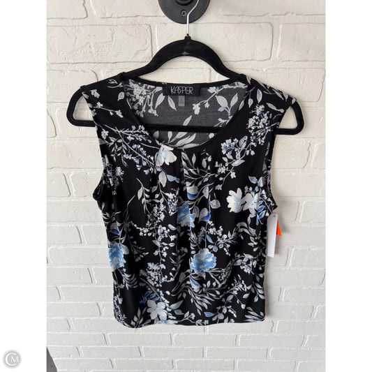 Top Sleeveless By Kasper In Black & Blue, Size: S