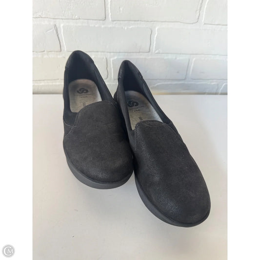 Shoes Heels Wedge By Clarks In Black, Size: 8.5