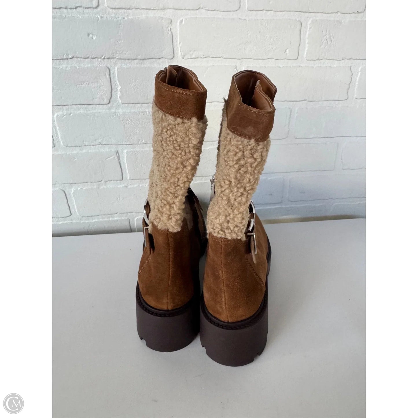 Boots Mid-calf Flats By Franco Sarto In Brown, Size: 9