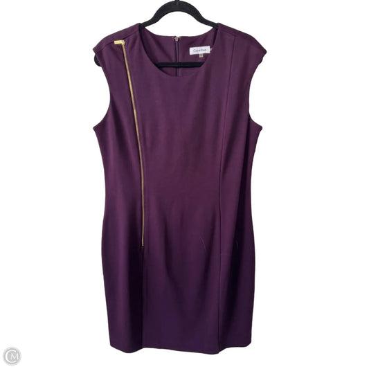 Dress Work By Calvin Klein In Purple, Size: L