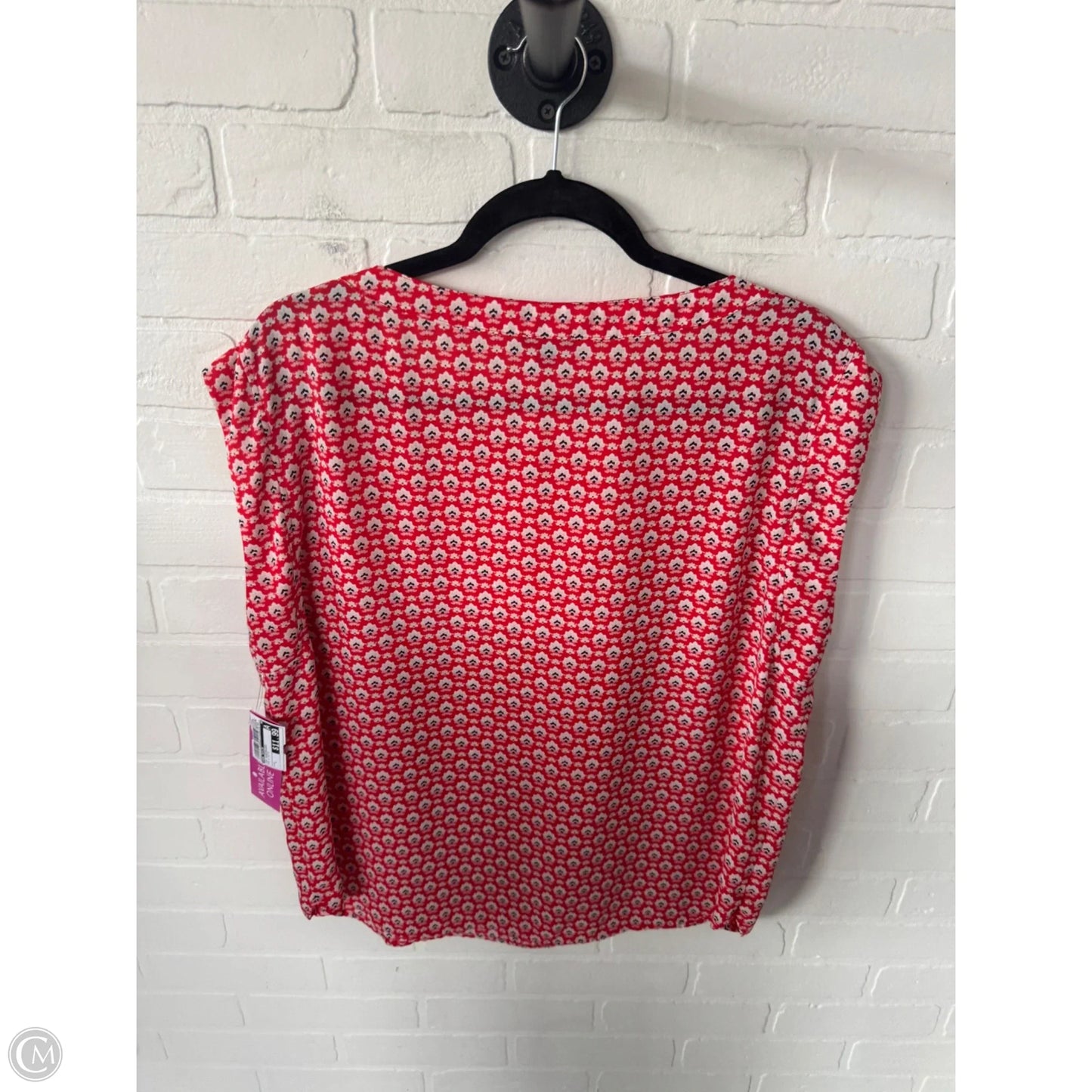 Top Sleeveless By Ann Taylor In Red & White, Size: L