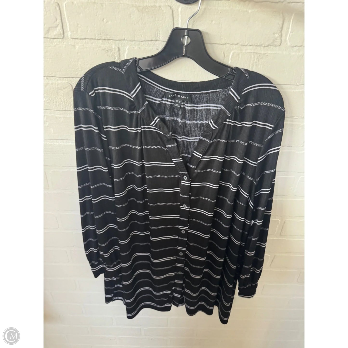 Top 3/4 Sleeve By Lane Bryant In Black & White, Size: 1x