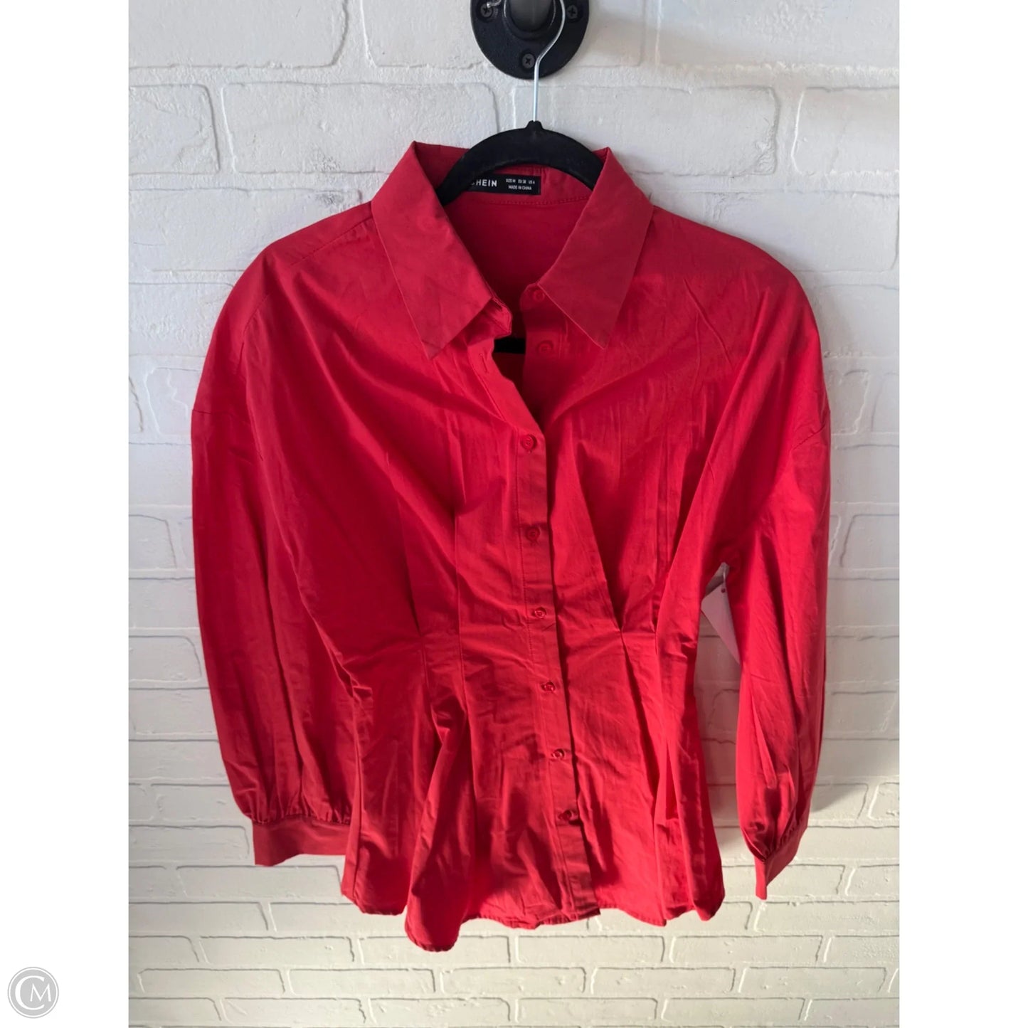 Top Long Sleeve By Shein In Red, Size: S