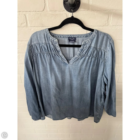 Top 3/4 Sleeve By Splendid In Blue Denim, Size: Xl