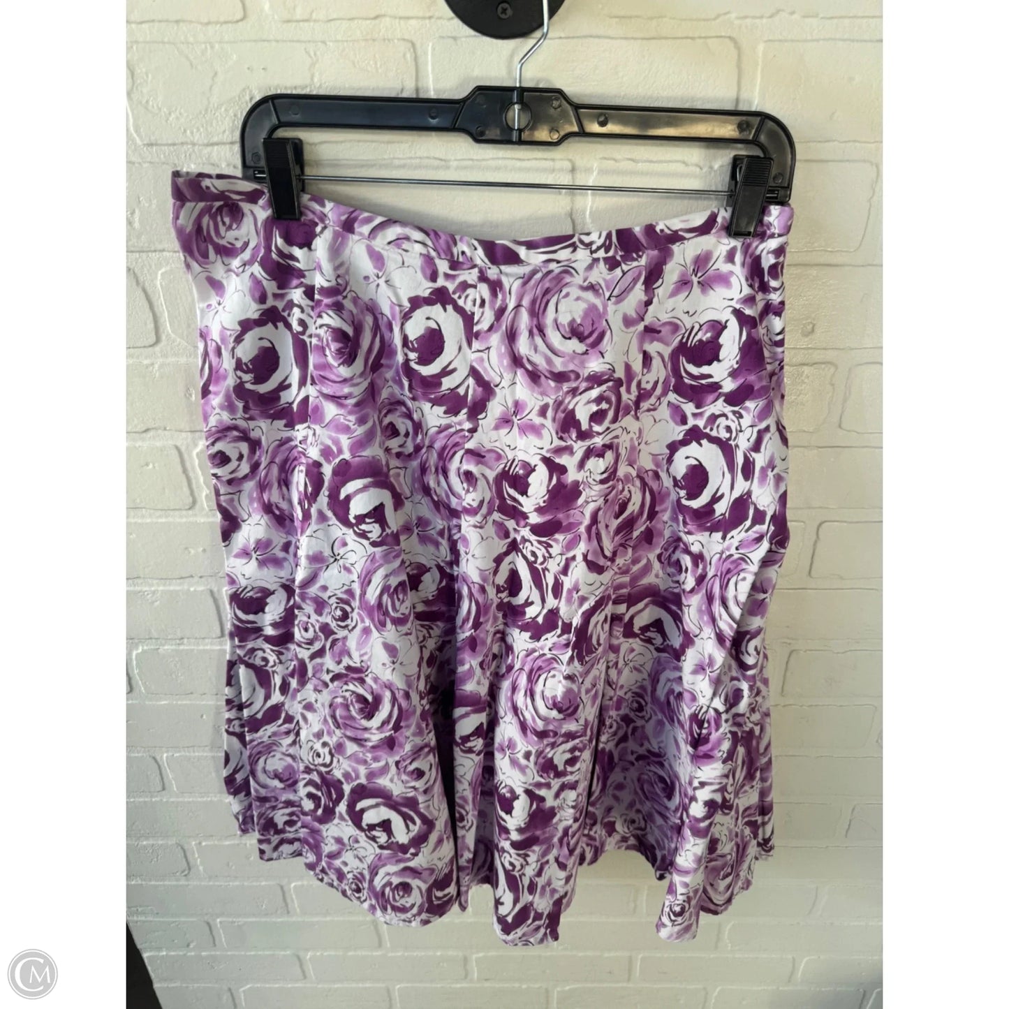 Skirt Midi By Hillard And Hanson In Purple & White, Size: 16