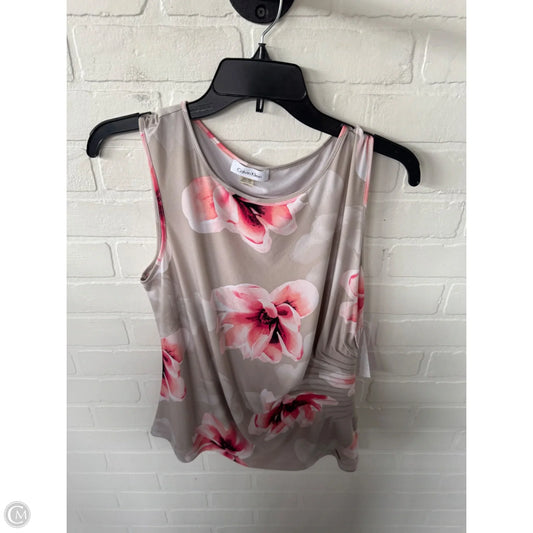 Top Sleeveless By Calvin Klein In Pink & Tan, Size: L
