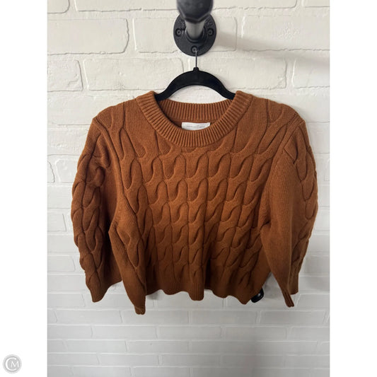 Sweater Short Sleeve By Treasure And Bond In Brown, Size: L