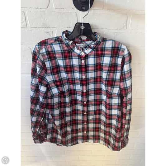 Top Long Sleeve By J. Crew In Blue & Red & White, Size: M