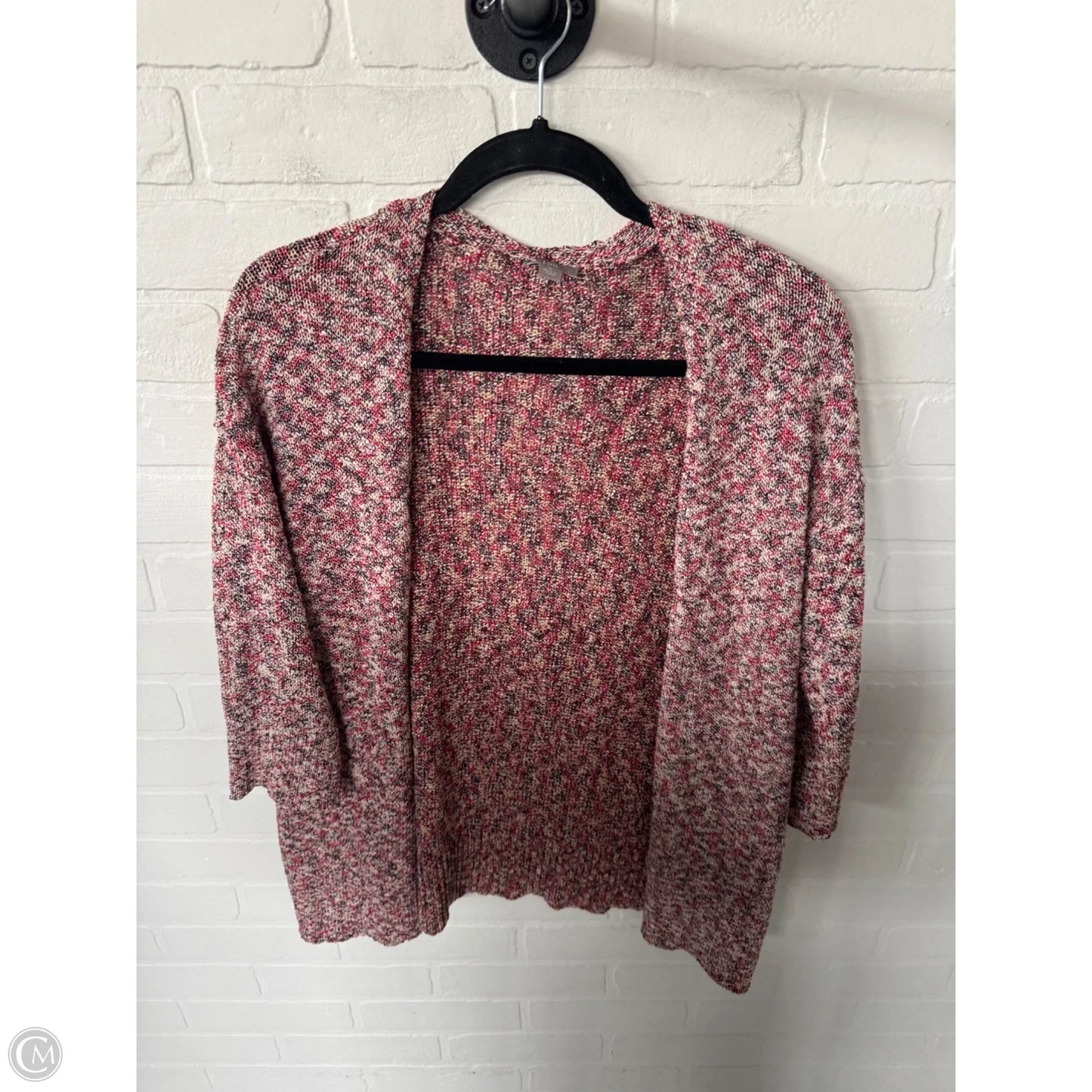 Sweater Cardigan By J. Jill In Red & Yellow, Size: M