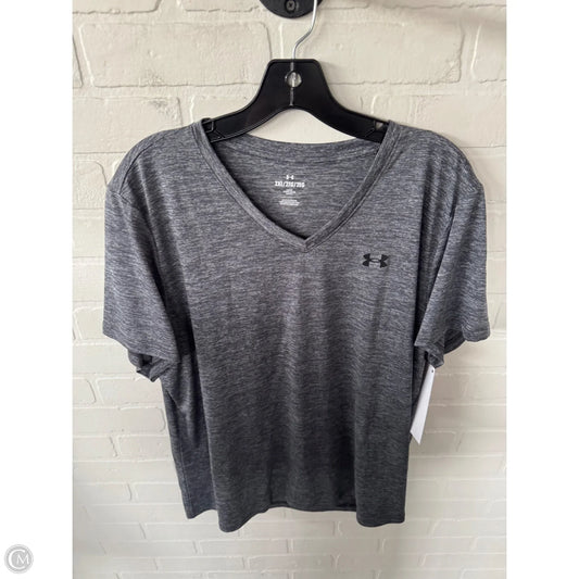 Athletic Top Short Sleeve By Under Armour In Grey, Size: 2x