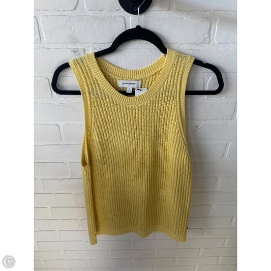 Vest Sweater By Banana Republic In Yellow, Size: Xl