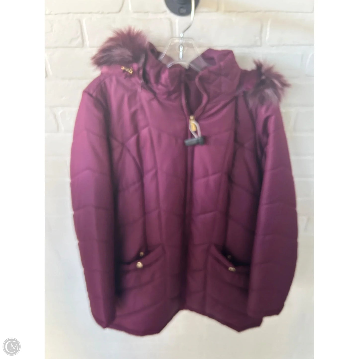 Coat Parka By Susan Graver In Purple, Size: M
