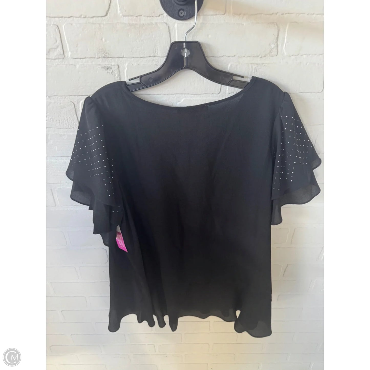 Top Short Sleeve By Michael By Michael Kors In Black, Size: 1x