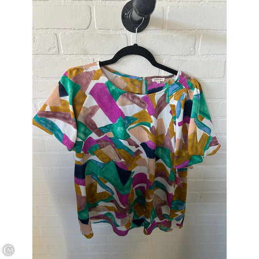 Top Short Sleeve By Jodifl In Green & Purple, Size: L
