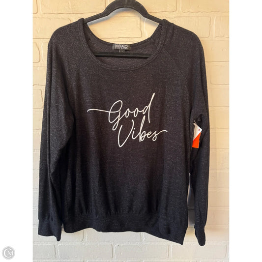 Sweatshirt Crewneck By Buffalo David Bitton In Black & White, Size: L