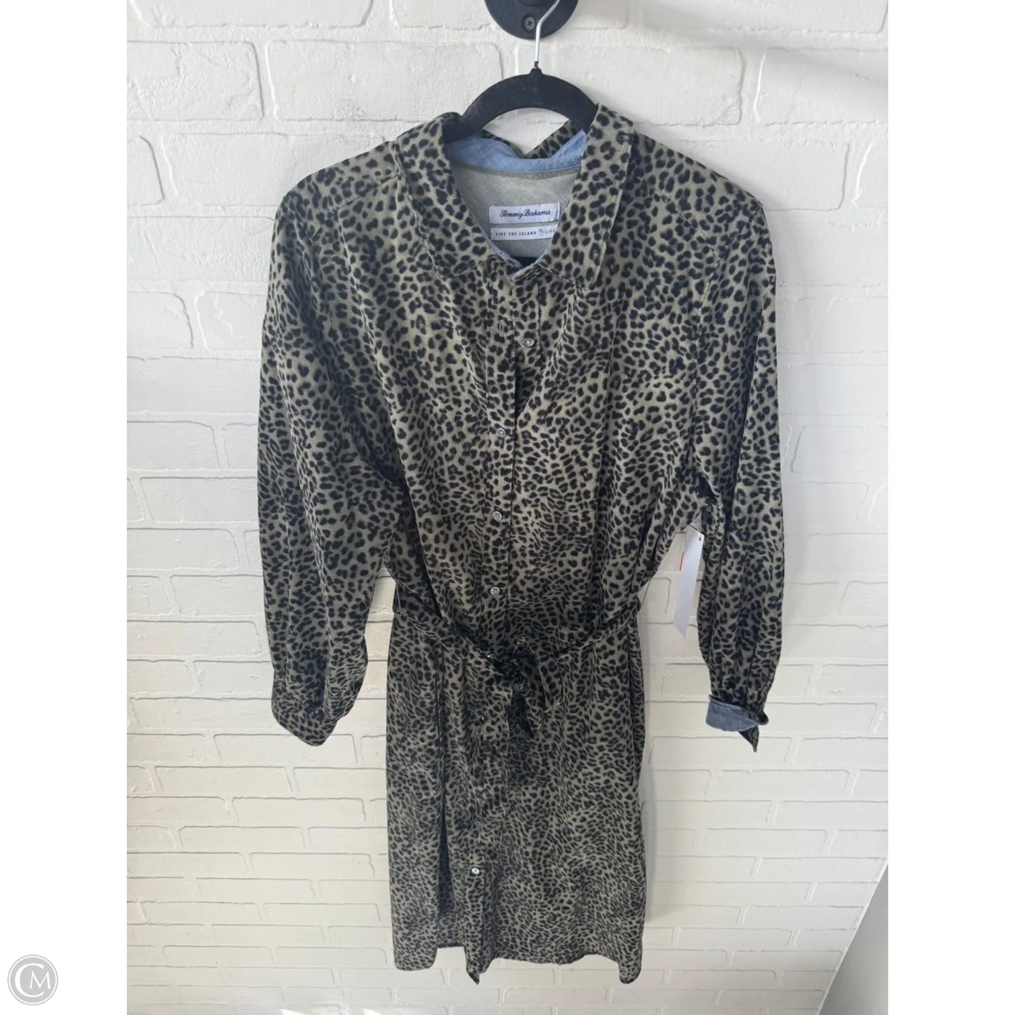 Dress Casual Midi By Tommy Bahama In Black & Green, Size: Xl