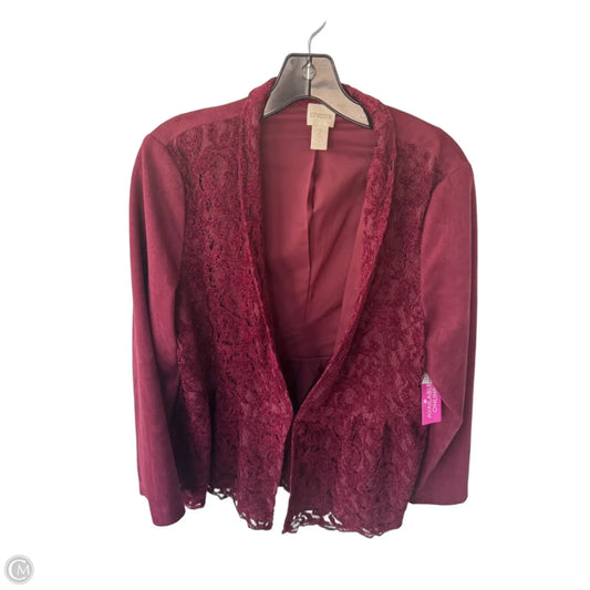 Blazer By Chicos In Red, Size: L