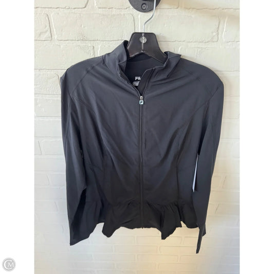 Athletic Jacket By Fila In Black, Size: M