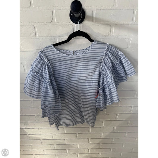 Top Short Sleeve By Mudpie In Blue & White, Size: S