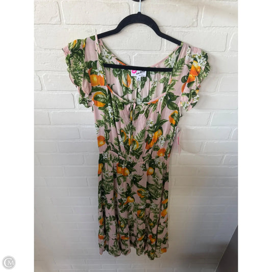 Dress Casual Midi By Betsey Johnson In Green & Pink, Size: M