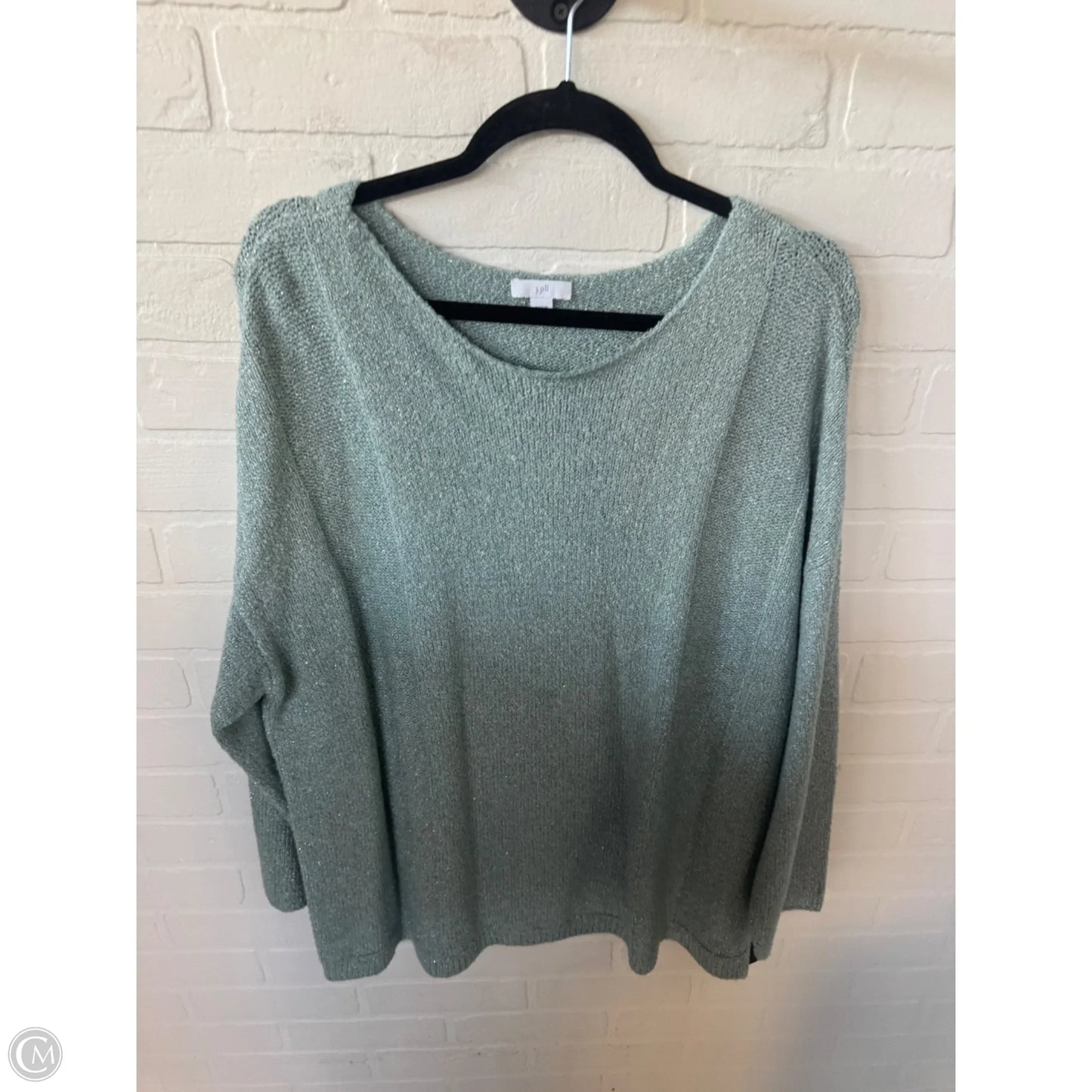 Sweater By J. Jill In Green & Silver, Size: Xl