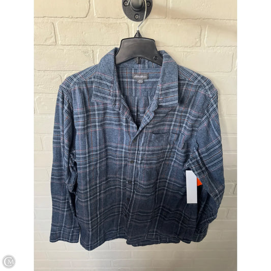 Top Long Sleeve By Eddie Bauer In Blue & Orange, Size: Xxl
