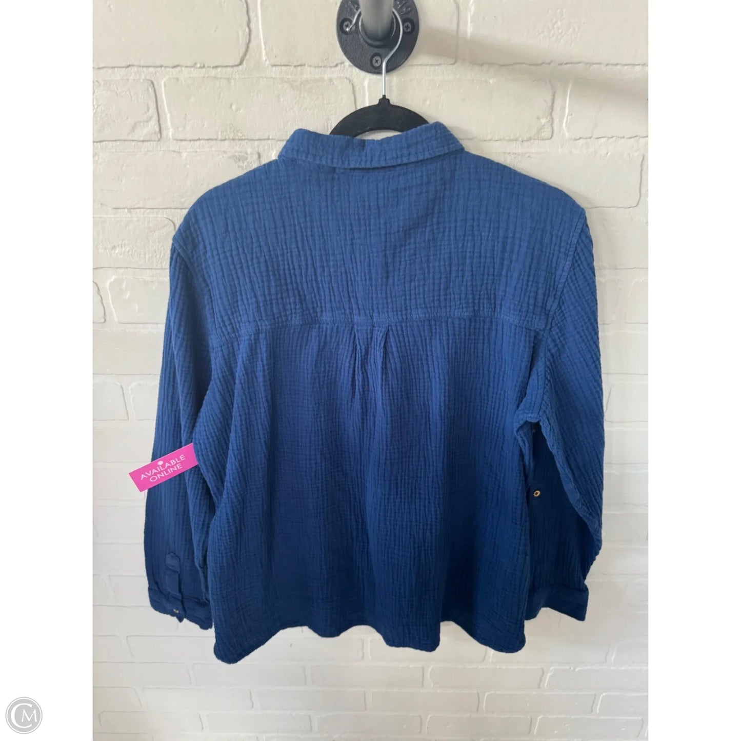 Top Long Sleeve By Anne Klein In Blue, Size: L