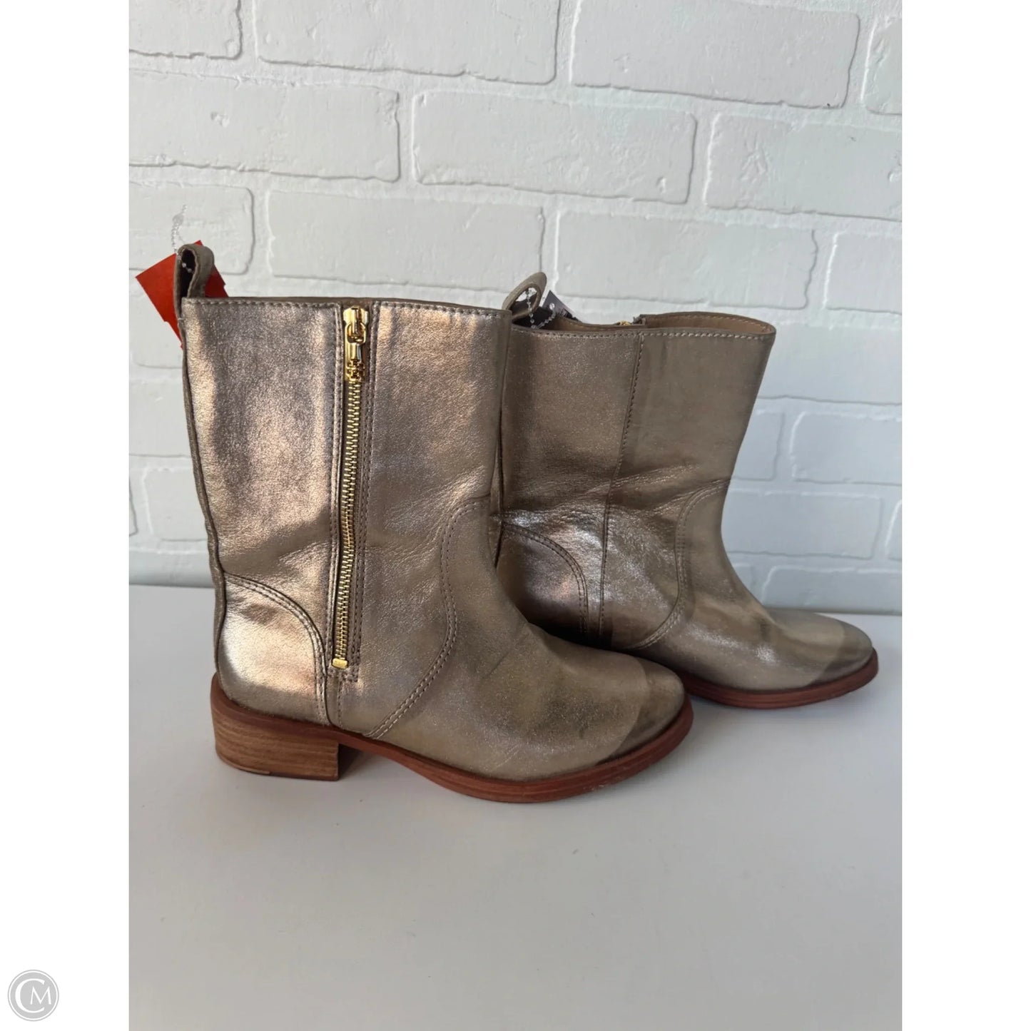 Boots Mid-calf Flats By Vince Camuto In Gold, Size: 7