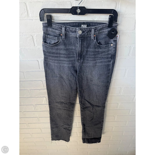 Jeans Straight By Paige In Black Denim, Size: 2