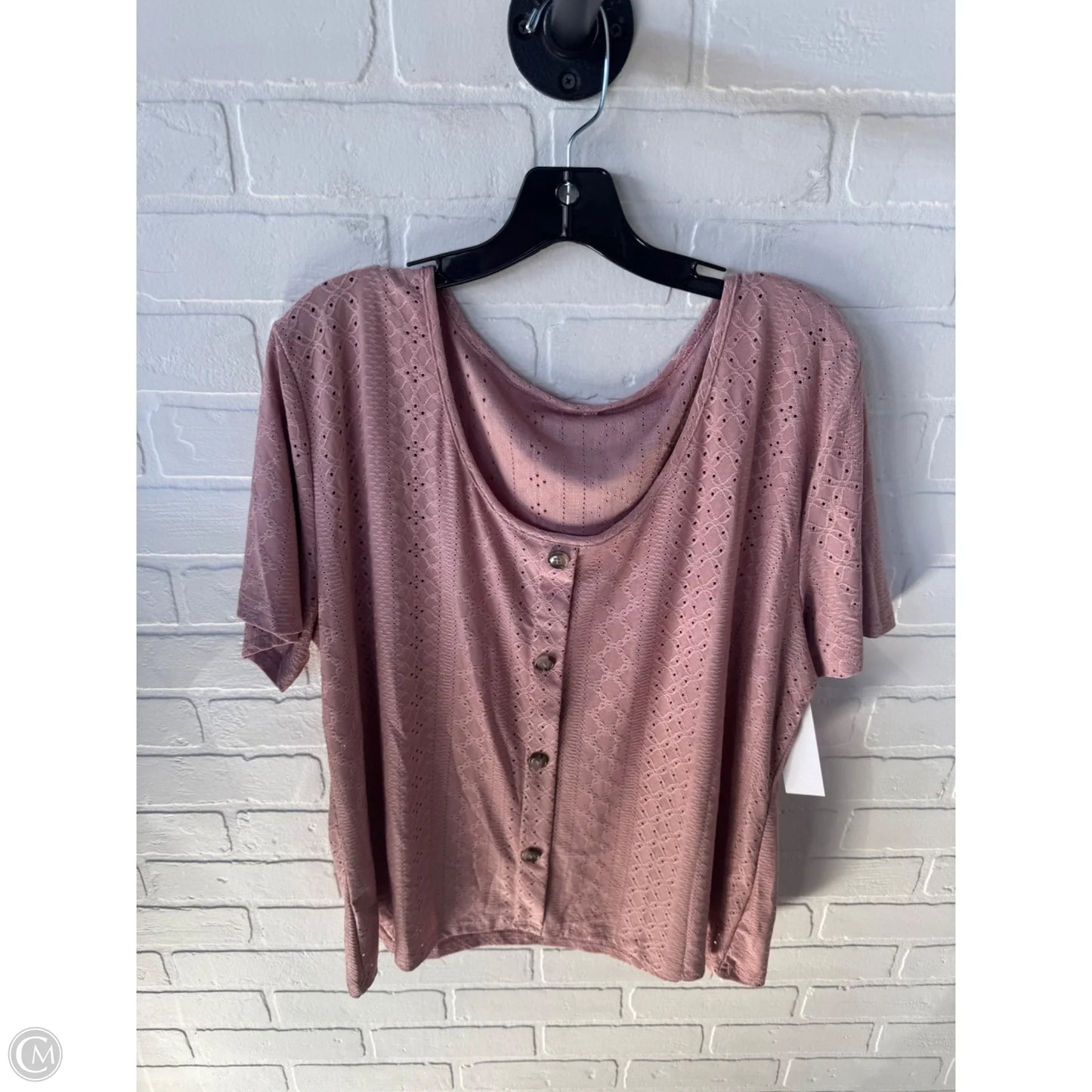 Top Short Sleeve By Cme In Pink, Size: 3x