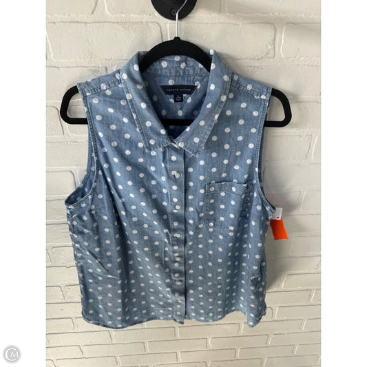 Top Sleeveless By Tommy Hilfiger In Blue & White, Size: Xl