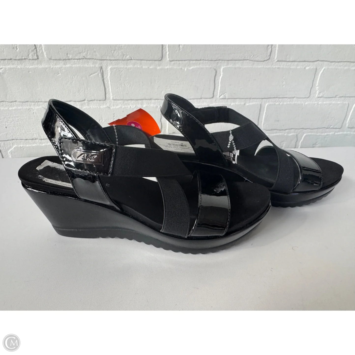 Sandals Heels Wedge By Anne Klein In Black, Size: 8.5