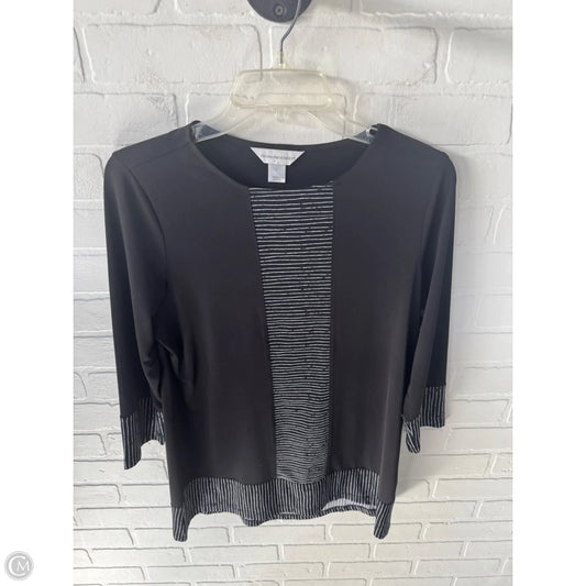 Top 3/4 Sleeve Basic By Christopher And Banks In Black & White, Size: S