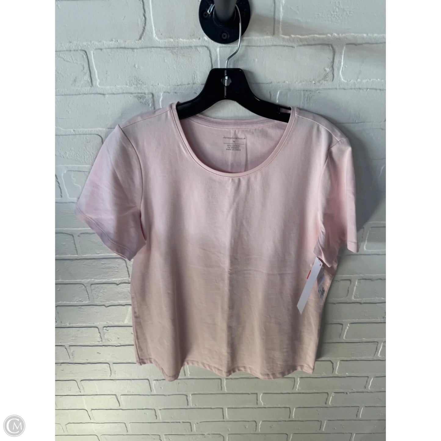 Top Short Sleeve Basic By Christopher And Banks In Pink, Size: M