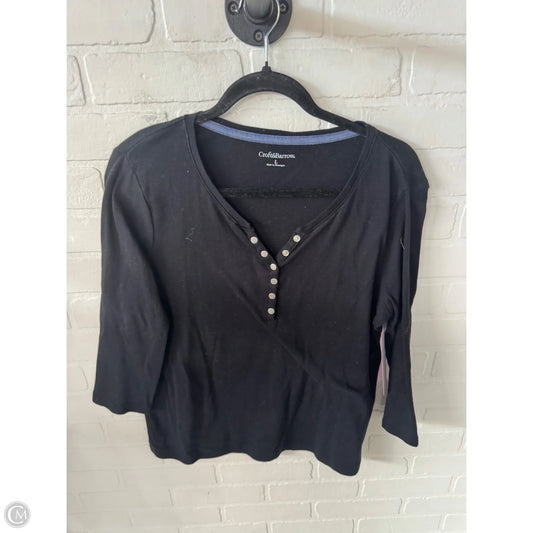 Top 3/4 Sleeve Basic By Croft And Barrow In Black, Size: L