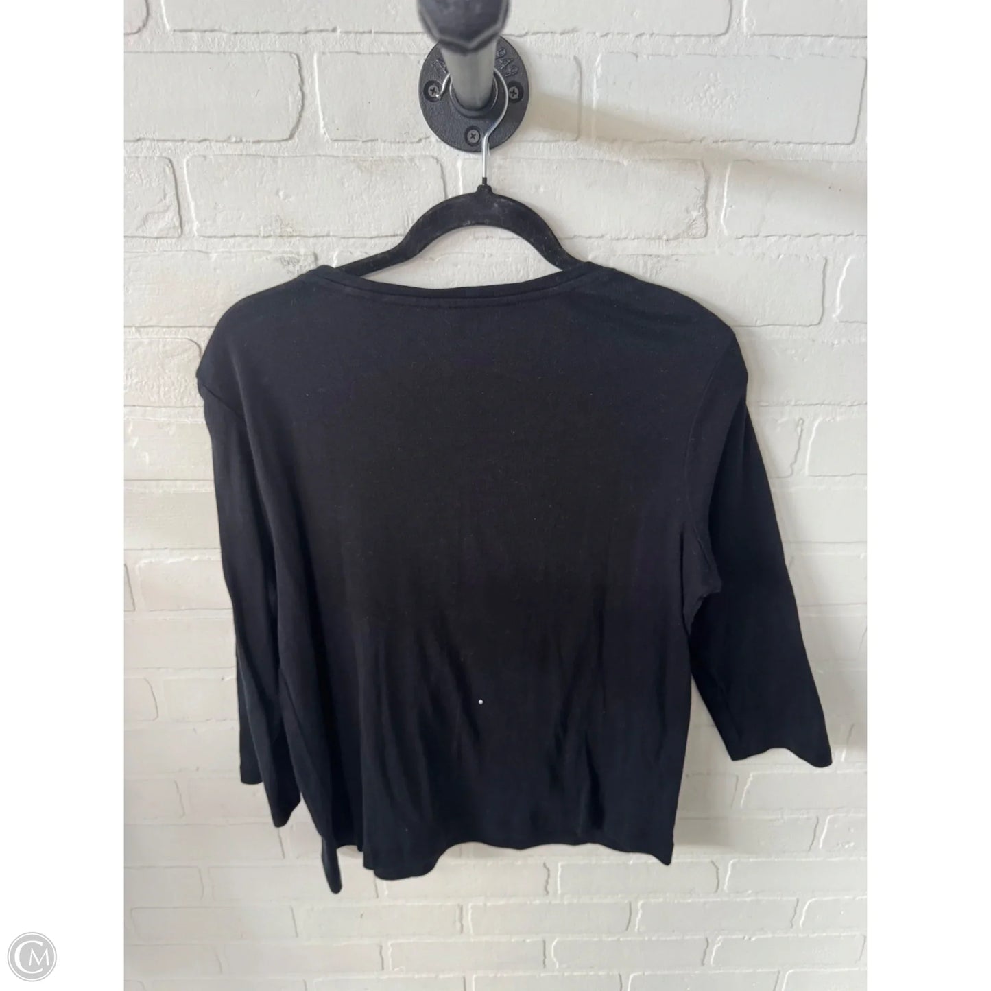 Top 3/4 Sleeve Basic By Croft And Barrow In Black, Size: L