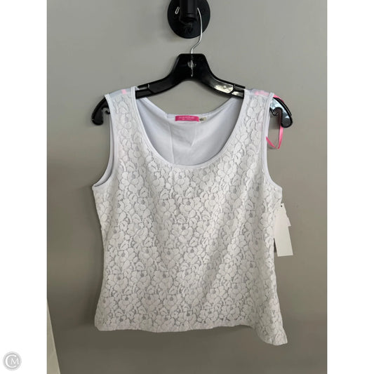 Top Sleeveless By Isaac Mizrahi In White, Size: L