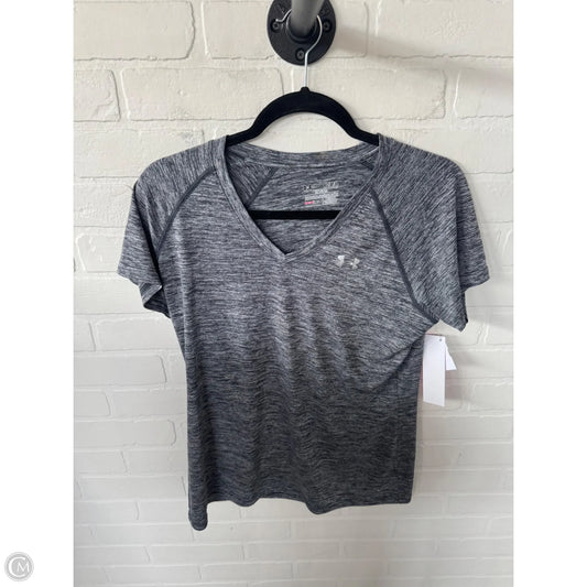 Athletic Top Short Sleeve By Under Armour In Grey, Size: M