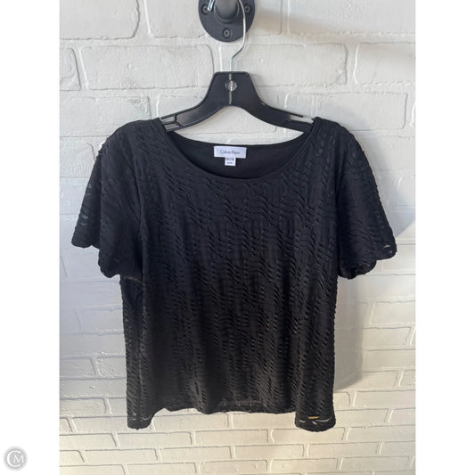 Top Short Sleeve By Calvin Klein In Black, Size: Xl