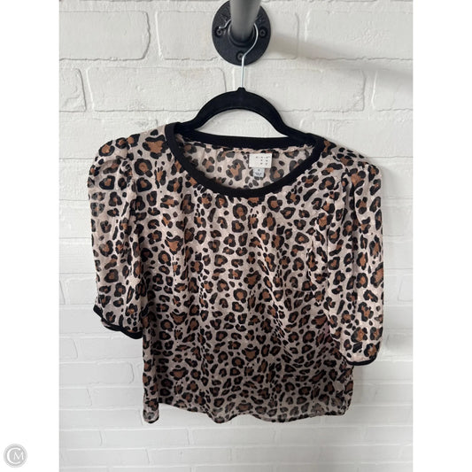 Top Short Sleeve By A New Day In Animal Print, Size: S