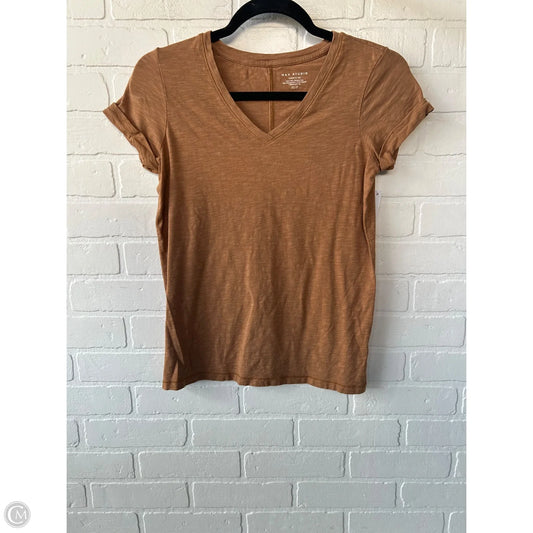 Top Short Sleeve Basic By Max Studio In Tan, Size: Xs