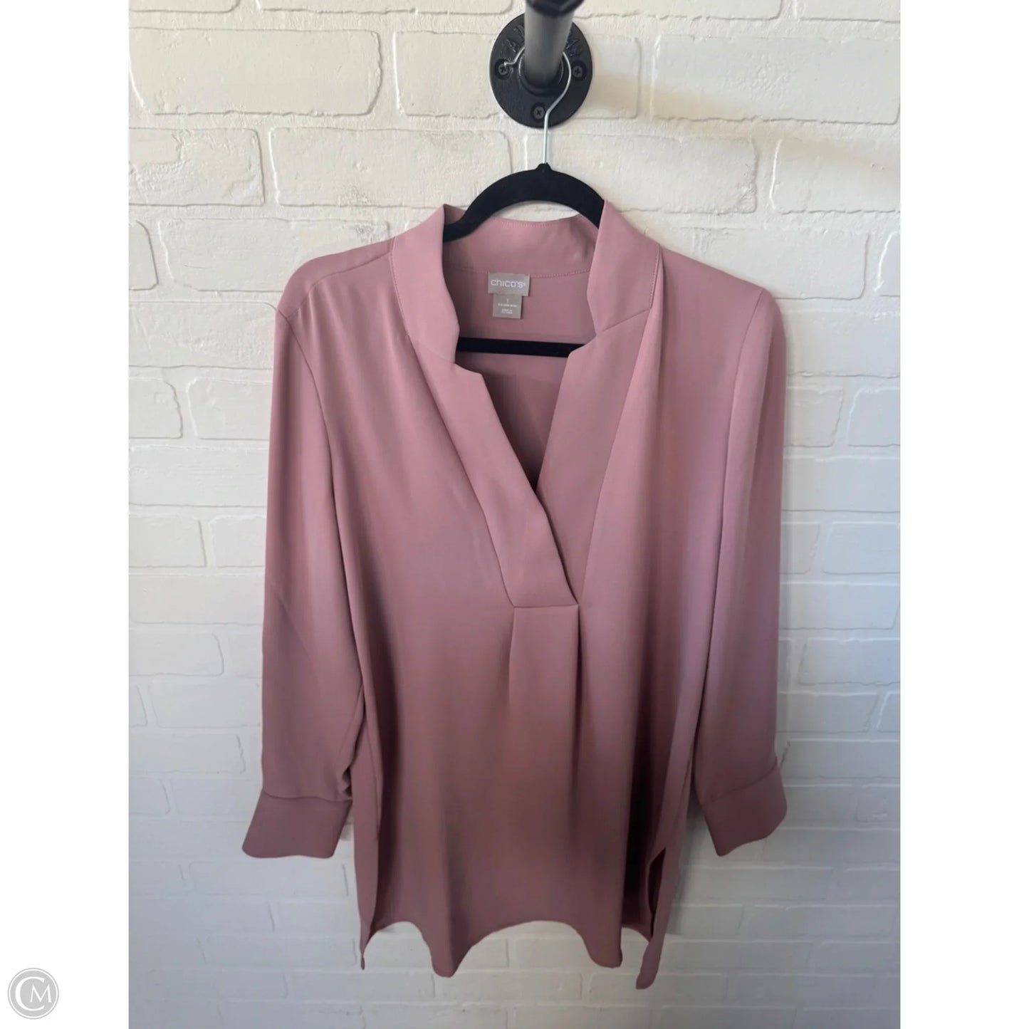 Tunic Long Sleeve By Chicos In Pink, Size: M
