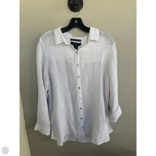 Top Long Sleeve By Tahari In Grey, Size: L